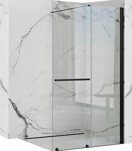 Rea Cortis Black zuhanykabin fal walk-in 100 cm fekete matt üveg/átlátszó üveg REA-K7740