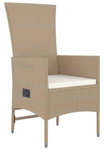 Polyrattan Kerti Étkezőgarnitúra - 5 részes - Bézs