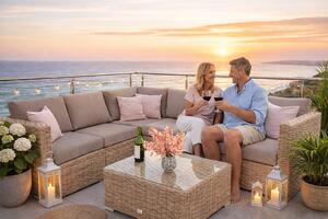 DEOKORK Rattan variálható szett MALIBU 5 fő részére (cappuccino)