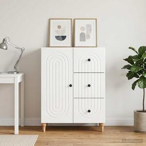 VidaXL Széf fiókkal Magasfényű Fehér 66 x 34,5 x 90 cm Szerelt Fa