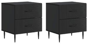 VidaXL Éjjeliszekrény 2 pcs Fekete 43 x 34,5 x 47,5 cm Szerelt Fa