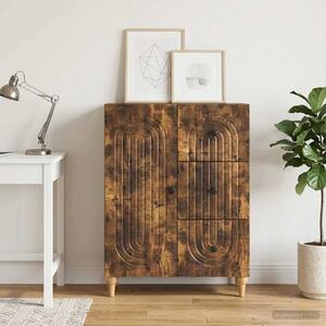 VidaXL Széf fiókkal Füstös Tölgy 66 x 34,5 x 90 cm Szerelt Fa