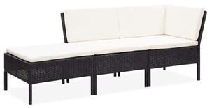 VidaXL Polyrattan Kerti Ülőgarnitúra - 3 részes