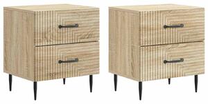 VidaXL Éjjeliszekrény fiókkal 2 pcs Sonoma Tölgy 43 x 34,5 x 47,5 cm