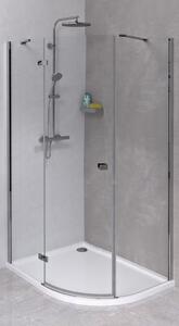 Polysan Fortis Line zuhanykabin 100x90 cm félkör alakú króm fényes/átlátszó üveg FL5090L