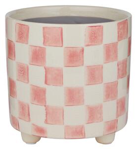 NEW DELFT kaspó Ø13.5 rózsaszín kockás