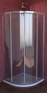 Polysan Lucis Line zuhanykabin 100x100 cm félkör alakú króm fényes/átlátszó üveg DL3015