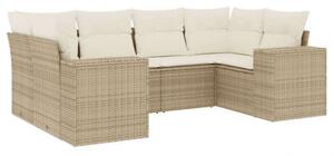 VidaXL Polyrattan Kerti Ülőgarnitúra - 6 részes - Bézs