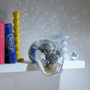 DISCO gömb dísz ezüst 20cm , olvadt'