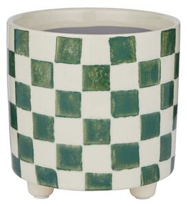 NEW DELFT kaspó Ø13.5 zöld kockás
