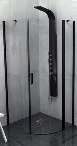 Polysan Zoom Line Black zuhanykabin 90x90 cm félkör alakú fekete matt/átlátszó üveg ZL2615BR