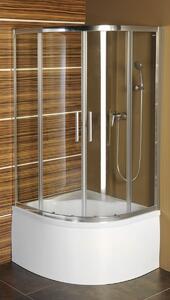 Polysan Selma zuhanykabin 90x90 cm félkör alakú króm fényes/átlátszó üveg MD2516