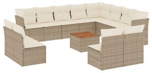 VidaXL Polyrattan Kerti Ülőgarnitúra - 13 részes - Bézs