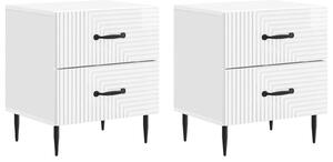VidaXL Éjjeliszekrény 2 pcs Magasfényű Fehér 43 x 34,5 x 47,5 cm