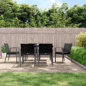 VidaXL 7-részes polyrattan és acél kerti étkezőgarnitúra párnával