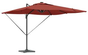 Roma Cantilever Napernyő LED lámpákkal, terrakotta - 286 x 285 x 270 cm, alumínium