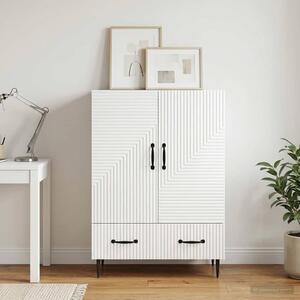 VidaXL Széf fiókkal Magasfényű Fehér 66 x 34,5 x 95 cm Szerelt Fa