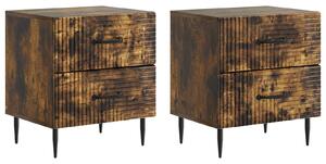VidaXL Éjjeliszekrény fiókkal 2 pcs Füstös Tölgy 43 x 34,5 x 47,5 cm