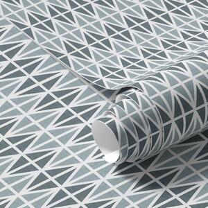 Tapéta Fehér rács sötétzöld keresztekkel, geometrikus ismétlődés, Absztrakt tapétá, a00904 : Uwalls.hu