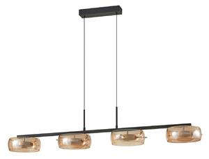 Függőlámpa Lucande, Martis, dimmable, Arany / Sárgaréz, Étkező, Üveg, Modern