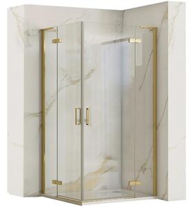 Rea Hugo zuhanykabin 100x100 cm négyzet arany csiszolt/átlátszó üveg REA-K6605