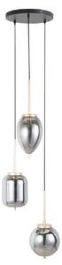 Függőlámpa Lucande, Elani, dimmable, Fekete, Nappali, Üveg, Modern