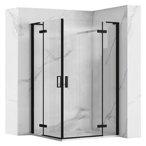Rea Hugo zuhanykabin 80x80 cm négyzet fekete félmatt/átlátszó üveg REA-K6600