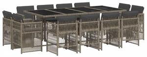 VidaXL 13 részes szürke polyrattan kerti ülőgarnitúra párnákkal