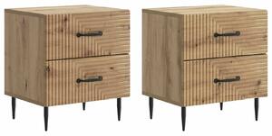 VidaXL Éjjeliszekrény fiókkal 2 pcs Kézműves Tölgy 43 x 34,5 x 47,5 cm