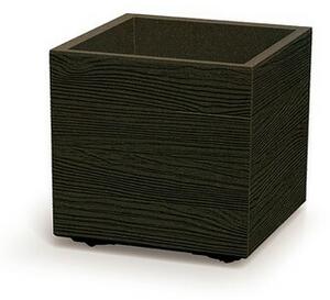 MADERA SQUARE ECO WOOD virágtartó 38,5 cm, sötétbarna