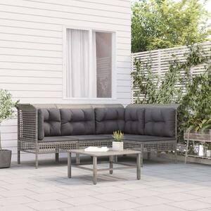 VidaXL Polyrattan Kerti Ülőgarnitúra - 4 Részes - Szürke