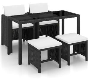 VidaXL Polyrattan Kültéri Étkezőgarnitúra - 5 részes