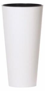 TUBUS SLIM virágtartó 30 cm betéttel, fehérmatt