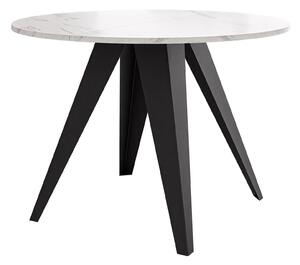 Asztal Oswego 175, 76cm, Fekete, Fehér márvány