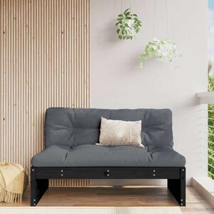 VidaXL fekete tömör fenyőfa középső kanapé 120 x 80 cm
