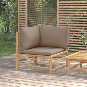 VidaXL Bambusz Sarokkanapé - Taupe Párnákkal - 69x69x65 cm