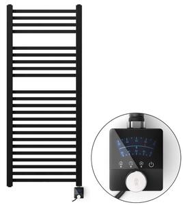 Welland Lux fekete elektromos törölközőszárító design radiátor 500 x 1200mm digitális termosztáttal | Készletről gyors kiszállítással. ES+AF