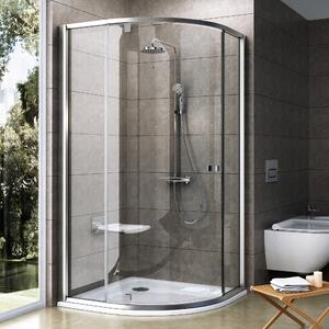 Ravak Pivot zuhanykabin 80x80 cm félkör alakú szatén félmatt/átlátszó üveg 37644U00Z1