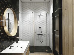 Invena Svart zuhany készlet fal termosztáttal Igen fekete AU-85-004