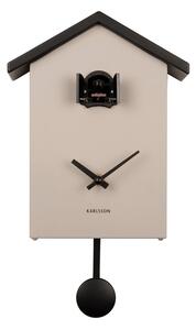 Cuckoo fekete-bézs ingás óra, 25 x 20 cm - Karlsson