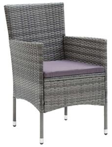 VidaXL - 5 Részes Kerti Étkezőgarnitúra - Polyrattan - Szürke