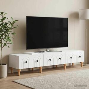 VidaXL magasfényű fehér TV szekrény 147 x 34,5 x 30 cm, megmunkált fa