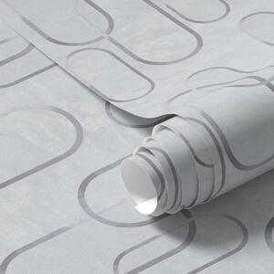 Tapéta Világos háttér, hosszúkás ovális alakzatokkal, szürke kontúrokkal, Absztrakt tapétá, a00921 : Uwalls.hu