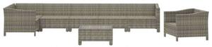 VidaXL Polyrattan Kerti Ülőgarnitúra - 8 részes - Szürke