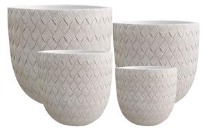 Kaspó HEVRA Komplet virágcserép fagyálló fiber clay bézs 44-24cm 4db