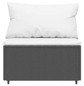 VidaXL Polyrattan Kerti Ülőgarnitúra - 3 részes - Fekete