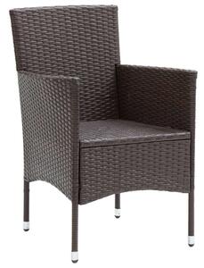 VidaXL - 5 részes Kerti Étkezőgarnitúra - Polyrattan - Barna