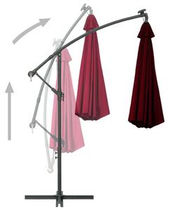 Konzolos Napernyő - Bordó - 300cm LED Világítással