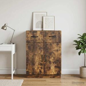 VidaXL Széf fiókkal Füstös Tölgy 66 x 34,5 x 87 cm Szerelt Fa