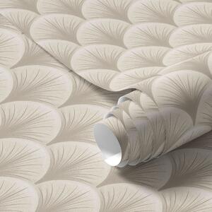 Tapéta Beige rajongói ívek finom sugarakkal világos háttér előtt, Tapétá unikális, a00978 : Uwalls.hu